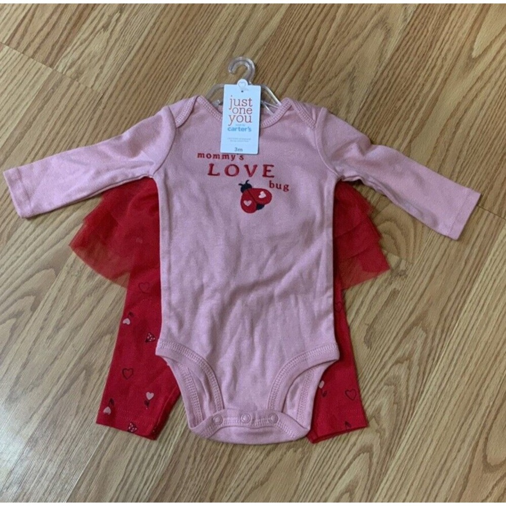 Just One You Carter's Mommy's Love Bug Outfit‎ Bodysuit Tutu Leggings Size 3M